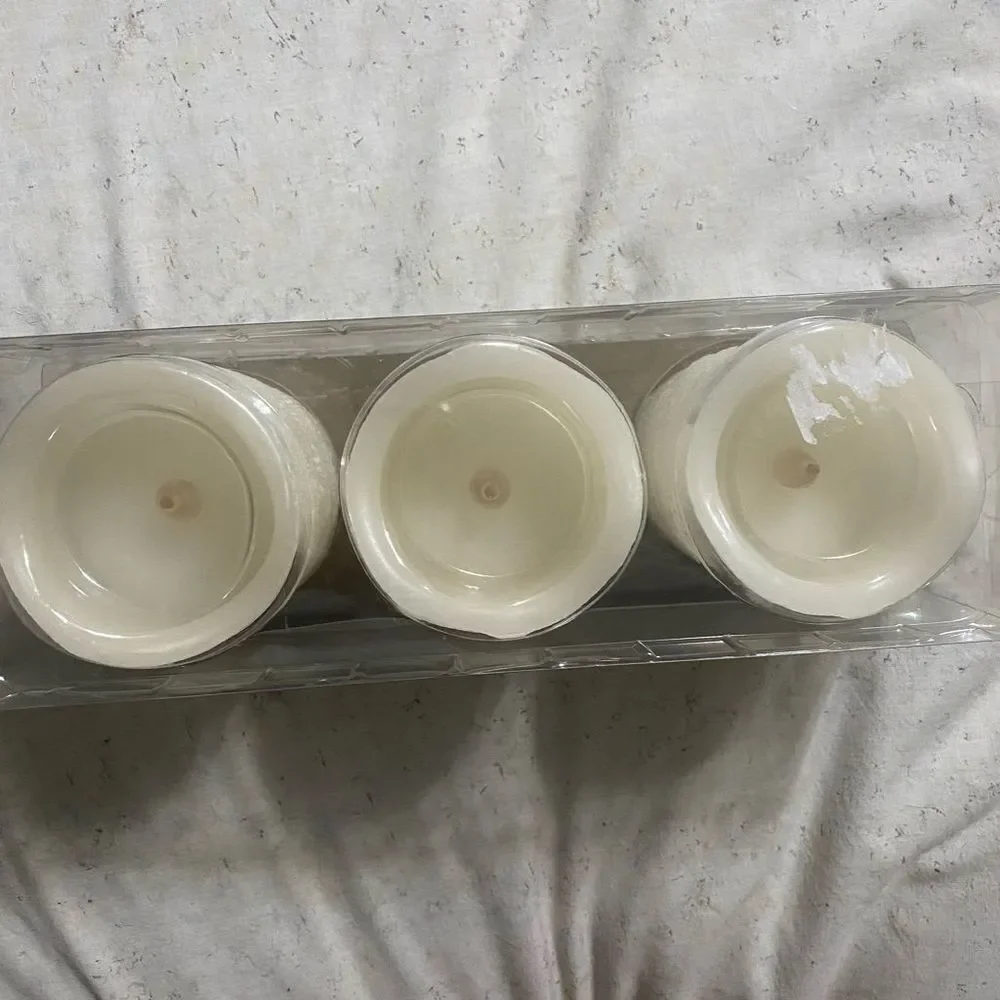 Pier 1, (3) fameless LED candies that spell JOY in gold-made of paraffin wax